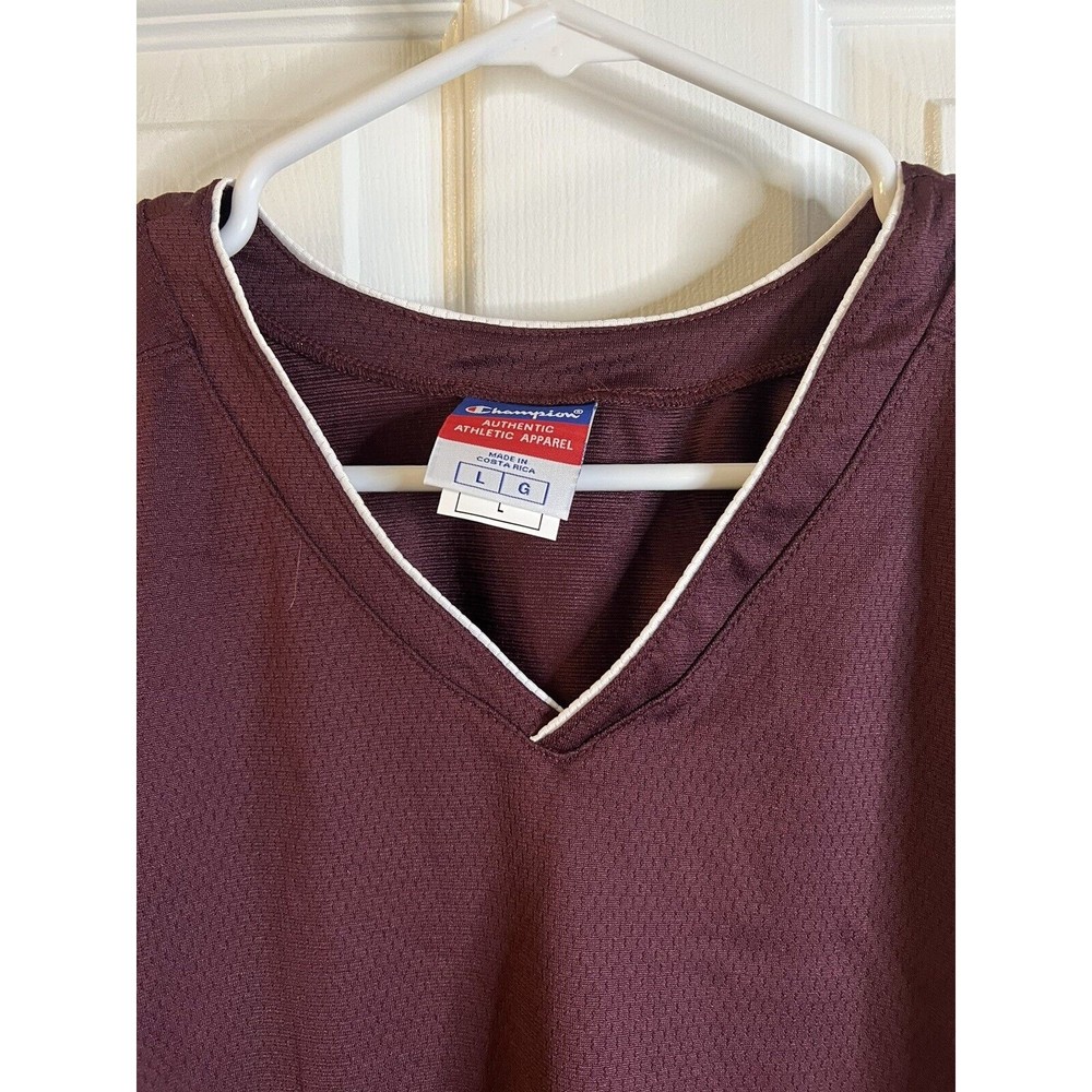 Men’s Champion Burgundy/white Sleeveless Top Size Large NWOT - Picture 2 of 5